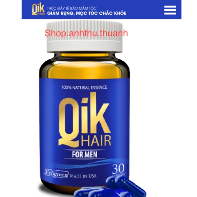 ✅ (CHÍNH HÃNG) QIK Hair For Men - Cải thiện tình trạng rụng tóc, kích thích mọc tóc