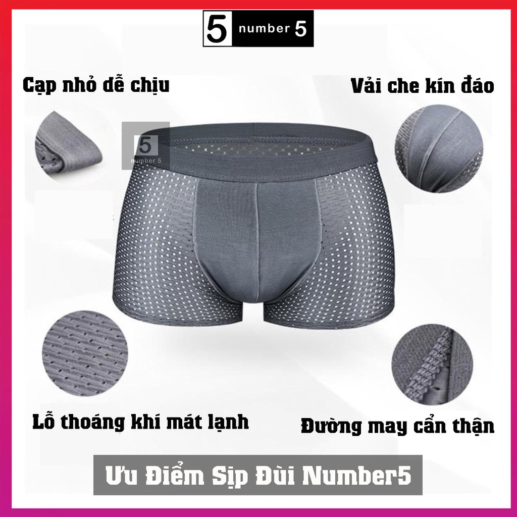 Combo 4 Quần Lót Nam Thông Hơi, Quần Sịp Đùi Nhật Bản Có Size Lớn [4DJ]