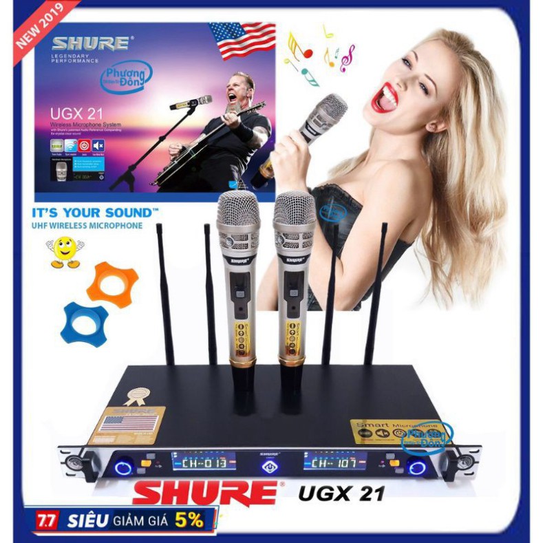 Micro không dây Shure UGX21-micro karaoke chuyên nghiệp thết kế khoa học, tính năng vượt trội