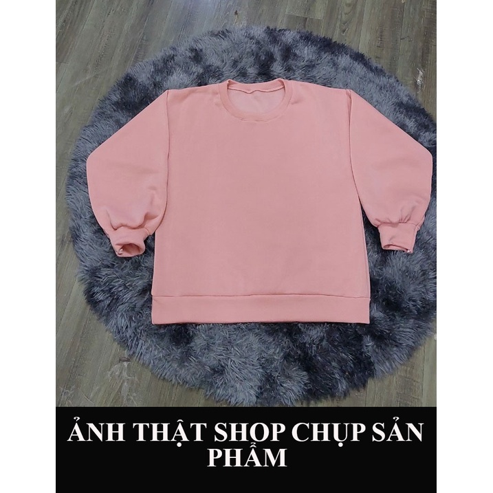 Áo sweater nữ form rộng Hàn Quốc chất nỉ nhiều màu Áo nỉ nữ trơn BASU trending - CUTE_ZOO