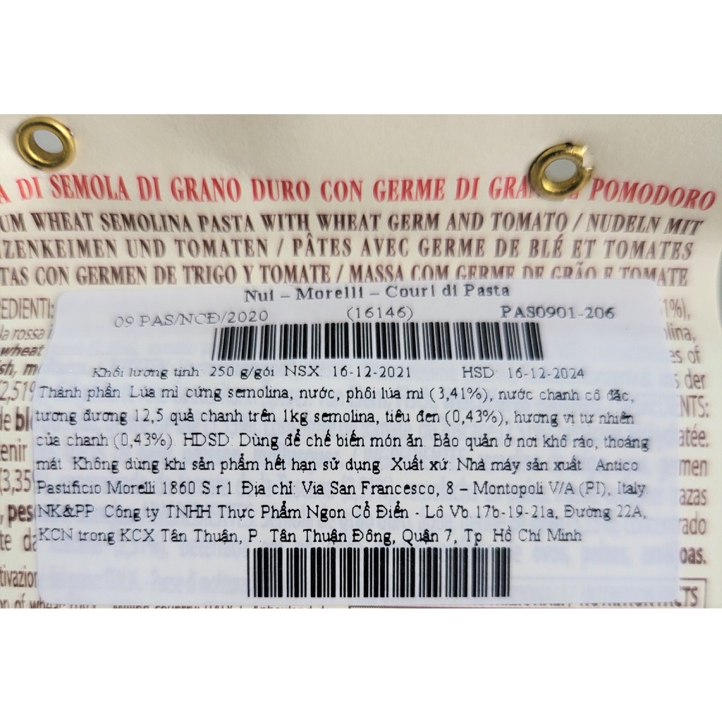 [Gói 250g] NUI Ý HÌNH TRÁI TIM [Italia] MORELLI Heart Shape Pasta (cff)