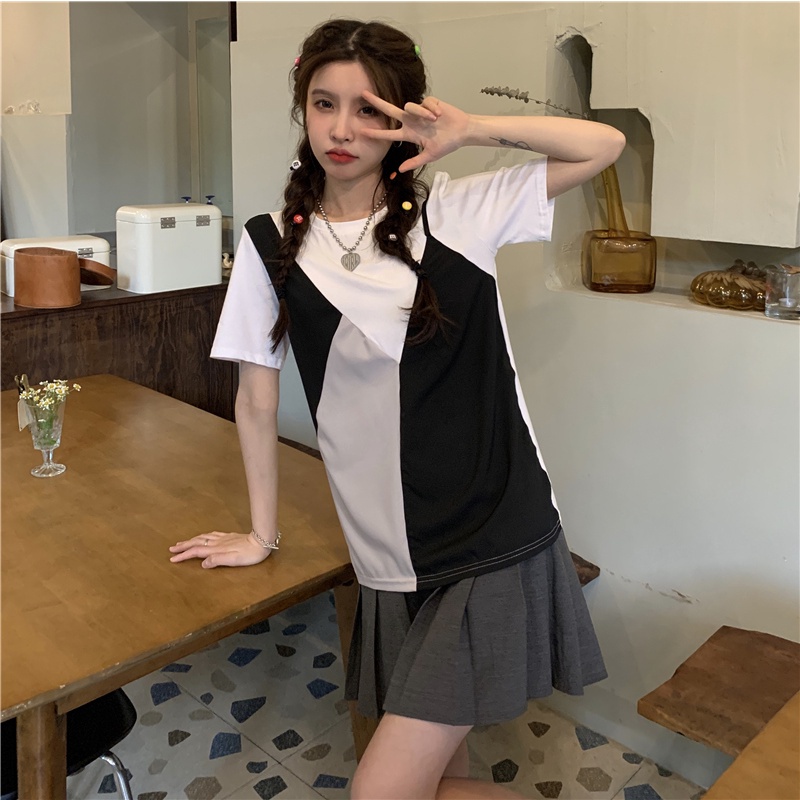 SUXI Áo Thun Tay Ngắn Cổ Tròn Thời Trang Mùa Hè Cho Nữ
