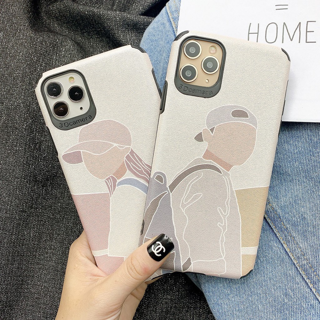 Ốp Lưng Iphone Da Couple IMD Chống Bẩn chống sốc couple Boy x Girl - D060