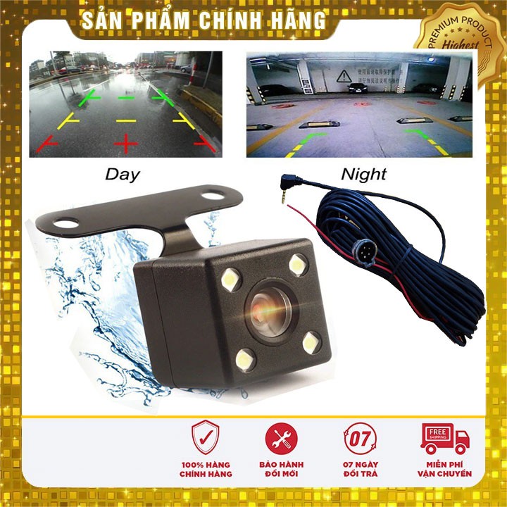 Camera lùi lắp cho camera hành trình, loại 4 led, jack 2.5, 5 chân, dây tín hiệu dài 5m