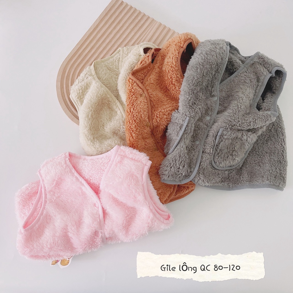 Áo ghile lông Quảng Châu cho bé- Ghile lông mềm mịn, siêu nhẹ giữ ấm ngực cho bé