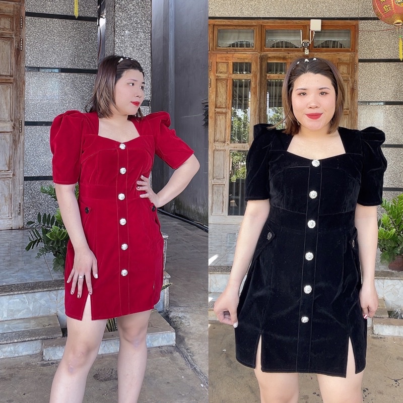 Đầm nhung tay phồng Bigsize 60-90kg