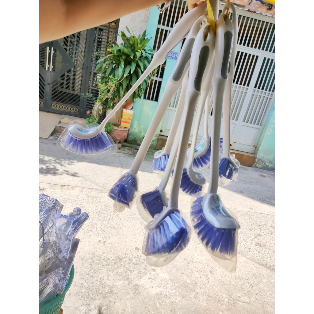 Cây chà bồn cầu, cây chà toilet 2 đầu cán inox