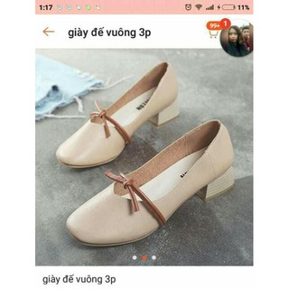 Giày đế vuông 3p vintage
