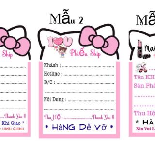 Phiếu decal giao hàng kitty