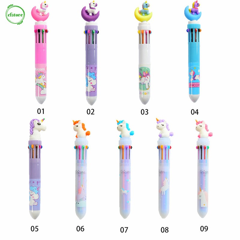 Bút bi 10 màu sắc trang trí kì lân đáng yêu