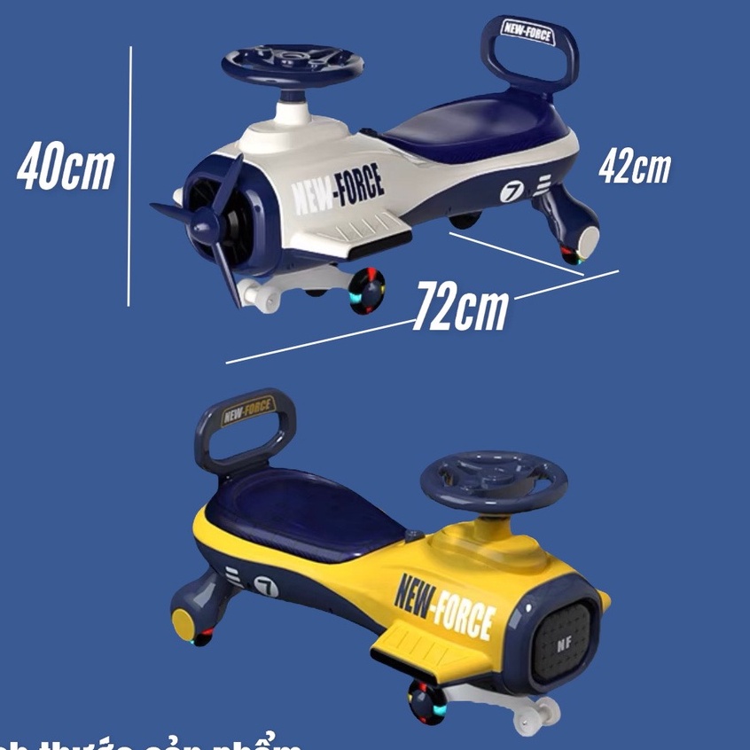 Xe lắc máy bay cho bé  ,xe chòi chân cao cấp New force có đèn nhạc  mẫu mới nhất  trọng tải 120kg.