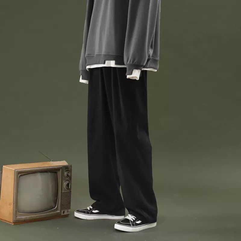 QUẦN KAKI ỐNG RỘNG -TAN -DÁNG SUÔNG PHONG CÁCH HÀN QUỐC-QT1-THỜI TRANG UNISEX-có size Nam Nữ dể phối đồ siêu đẹp màu đen