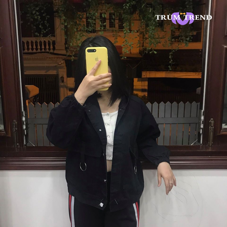 Áo khoác kaki nữ phối nón nỉ có mũ from rộng thời trang thu đông [FREE SHIP] | BigBuy360 - bigbuy360.vn