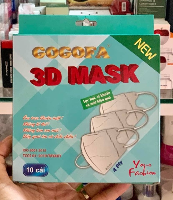 😷[HÀNG CÔNG TY]Hộp 10 cái khẩu trang 3D Mask GOGOFA sản xuất theo tiêu chuẩn Nhật Bản😷