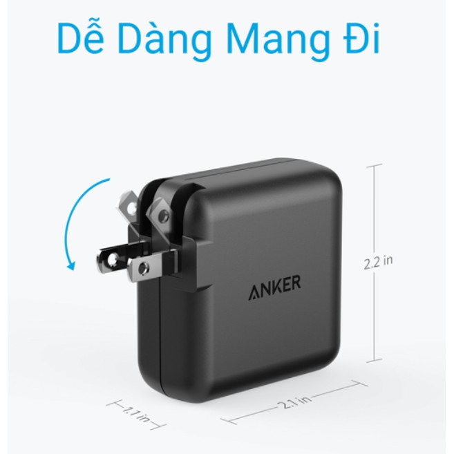 Cốc Sạc ANKER PowerPort Elite 2 cổng USB-A, 24W, A2023, màu Đen, hàng Anker VIETNAM, mới 100%, B/Hành 18 tháng 1 đổi 1