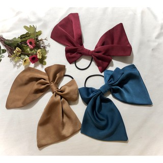 Dây Cột Tóc Vải Lụa Trơn Phối Nơ , Kẹp Tóc Phối Nơ Đính Đá Bản To Hàng Thiết Kế Hachidesigns