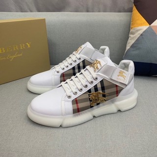 giày thời trang nam đế nhựa TPU dáng cao hoạ tiết logo burberry bbr