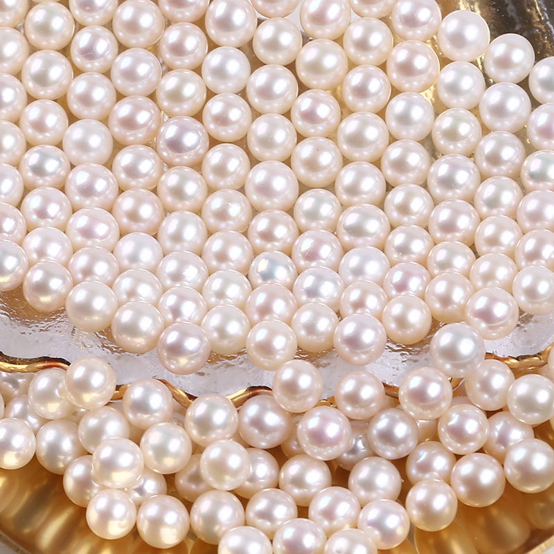 5 chiếc 4,5-5mm Nước ngọt tự nhiên Ngọc trai trắng Hình tròn Ngọc trai Tự làm vòng đeo tay Phụ kiện