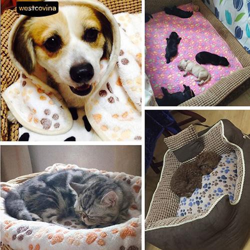 Chăn mềm mại in hình bàn chân chó cho thú cưng