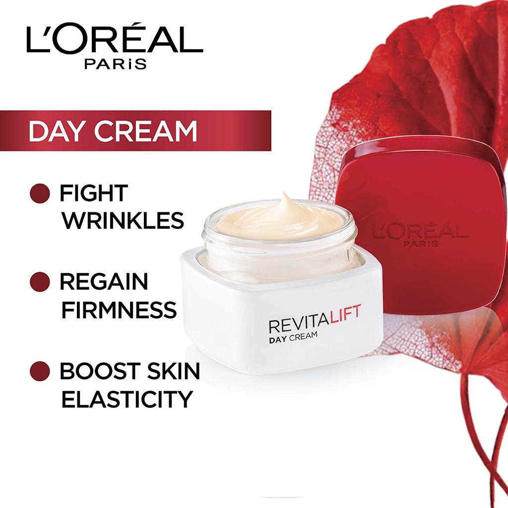 LOREAL Paris Kem Dưỡng Săn Chắc Da Và Giảm Nếp Nhăn Ban Ngày Revitalift Anti-Wrinkle + Radiance Moisturizing Day Cream