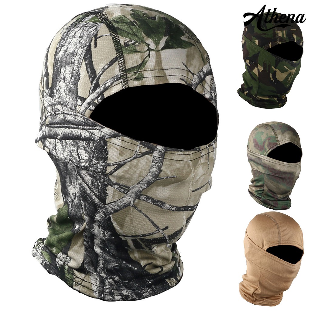 Mũ trùm đầu Balaclava phong cách ninja họa tiết quân đội/ màu trơn dành cho hoạt động ngoài trời