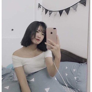 [NHẬP MÃ 20CHT6 GIẢM NGAY 10%] Áo thun croptop trễ vai dáng ôm siêu xinh