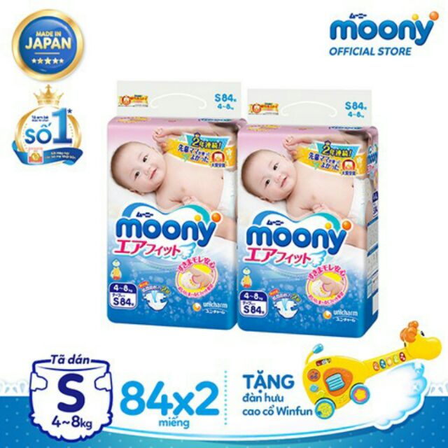 [Tặng chảo fivestar size 20 khi mua 2b] tã dán/  bỉm quần Moony S84.M64.L54.M58.L44.XL38