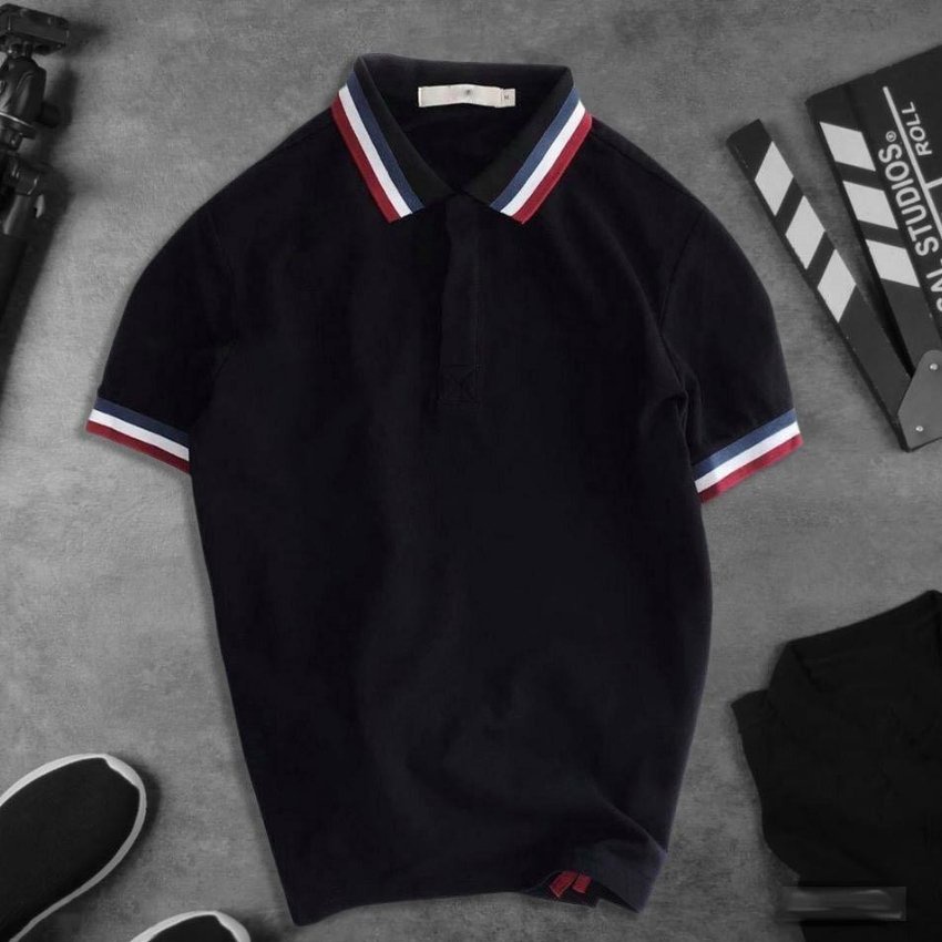Áo Thun Nam Polo Phối Viền Cổ Viền Tay Áo Thời Trang ERINA Tạo Cảm Giác Thoải Mái Khi Mặc