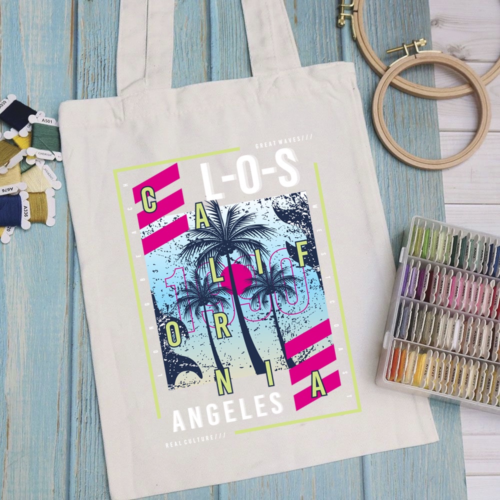 Túi vải túi Tote SUMMER - Mẫu 2 vải canvas dày đẹp cho nữ có khóa miệng đi học đi chơi. In hình theo yêu cầu