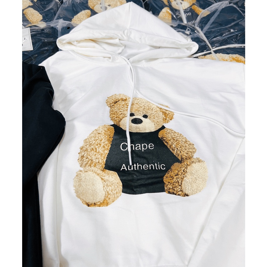 (HCM) ÁO KHOÁC NỈ HODDIES TRÙM ĐẦU - HỌA TIẾT CON GẤU - SIÊU CUTE CHO CÁC BẠN TRẺ - THỜI TRANG GENZ MỚI NHẤT HIỆN NAY