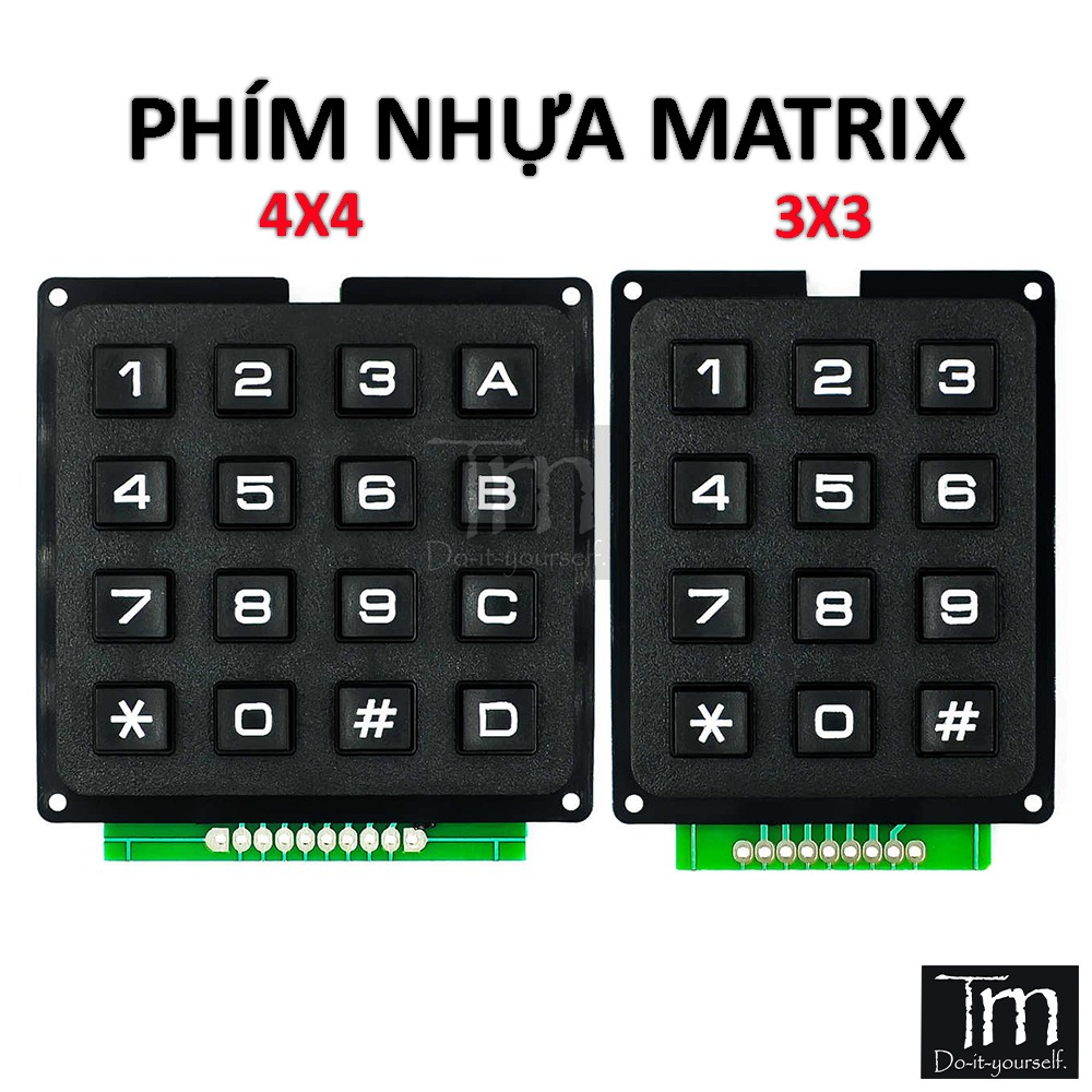 Bàn Phím Công Nghiệp Ma Trận Nhựa Cứng 3x3 4x4 Keypad