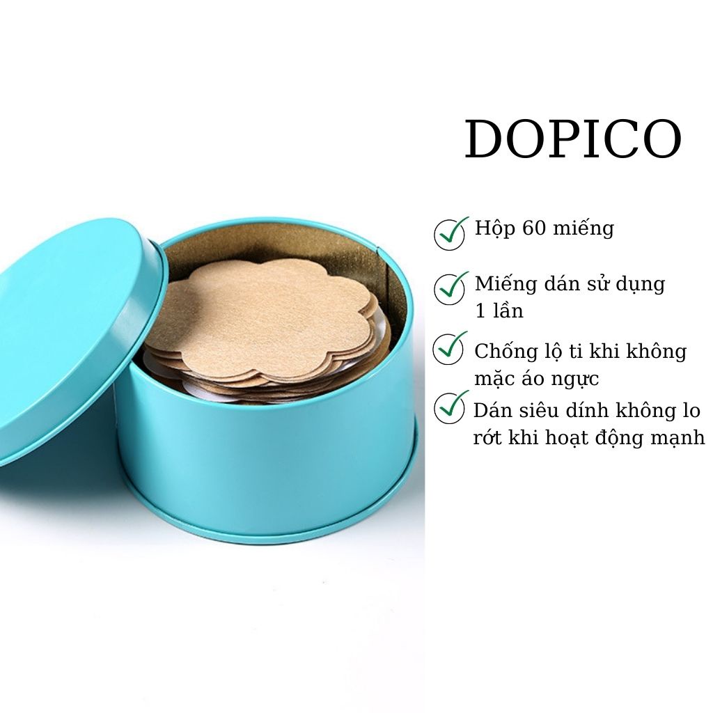 Miếng dán ti giấy , dán ngực Hộp 60 miếng chống lộ ti tiện lợi DOPICO D307