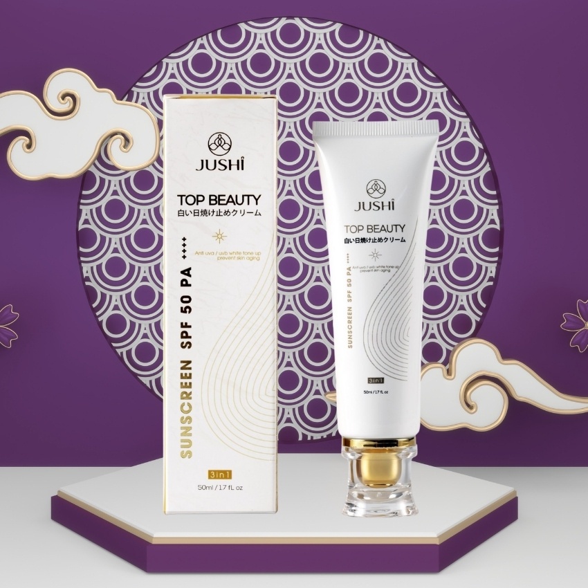 Kem Chống Nắng Top Beauty Jushi Bảo Vệ Làn Da Tối Ưu Chiết Xuất Từ Thành Phần Thiên Nhiên, Chống Mồ Hôi Và Nước
