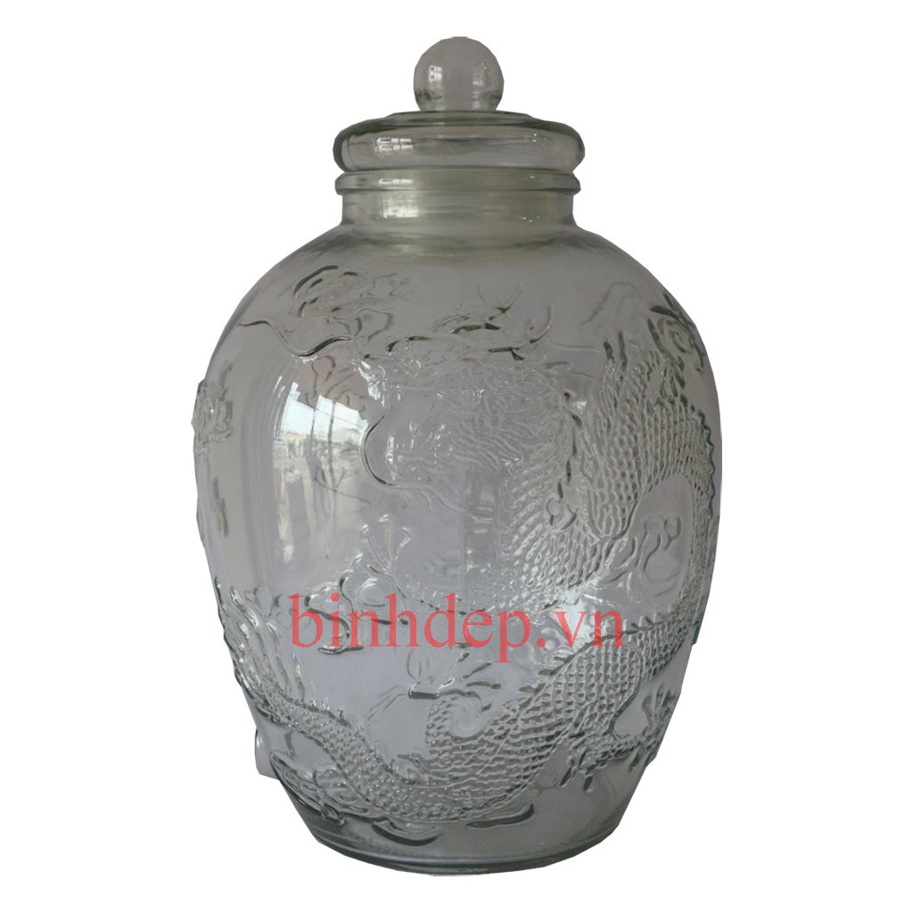 BÌNH NGÂM RƯỢU THUỶ TINH LONG PHỤNG 30L