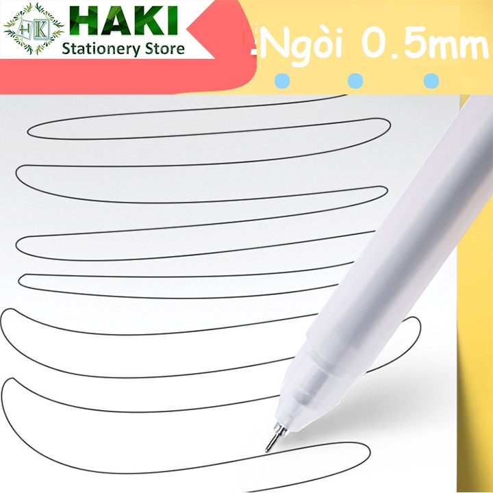 Bút gel mực nước văn phòng 0.5mm HAKI nét chữ đều đẹp đủ màu xanh đen đỏ B46