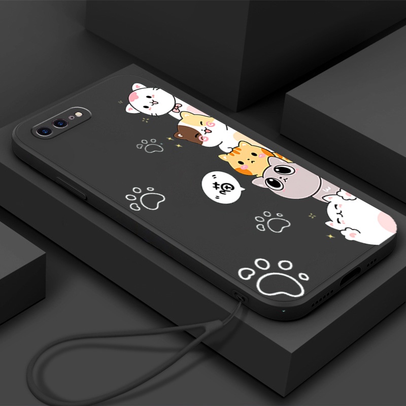 Ốp lưng iphone 7 plus iphone 8 plus iphone se 2 2020 ipnone se3 2022 Ốp Điện Thoại Silicon Mềm In Hình Mèo Cho iphone 7 plus iphone 8 plus iphone se 2 2020 ipnone se3 2022 DZMM01 viền vuông cute