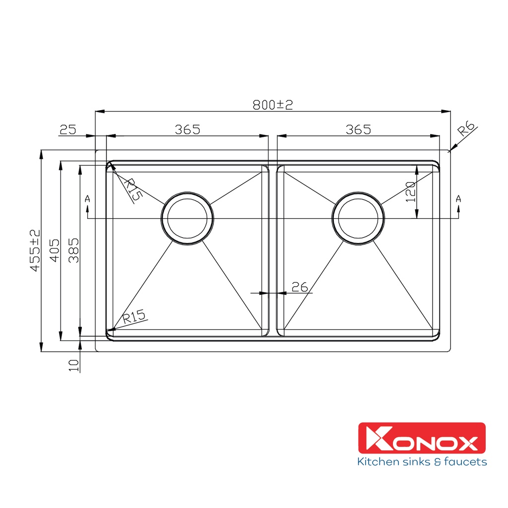 Chậu rửa bát inox KONOX Workstation - Undermount Series Model KN8046DUB