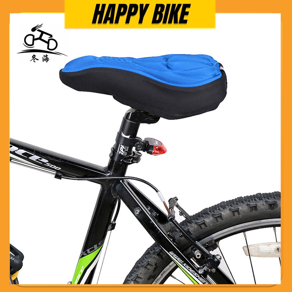 Yên xe đạp thể thao, màu xanh nước biển HAPPY BIKE lót yên siêu êm.