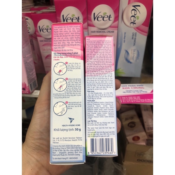 Kem tẩy lông Veet Hair Removal Cream Silk &amp; Fresh