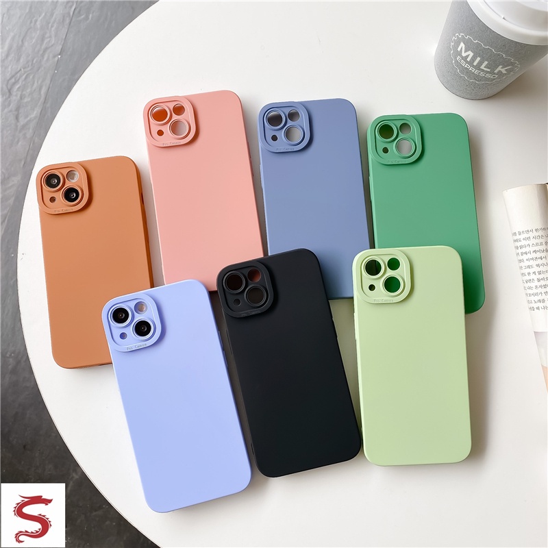 Ốp Điện Thoại Viền Thẳng Màu Trơn Chống Sốc Cho vivo X70 Pro X60 X50 X30 X27 iQOO Neo5 Neo3 Z5