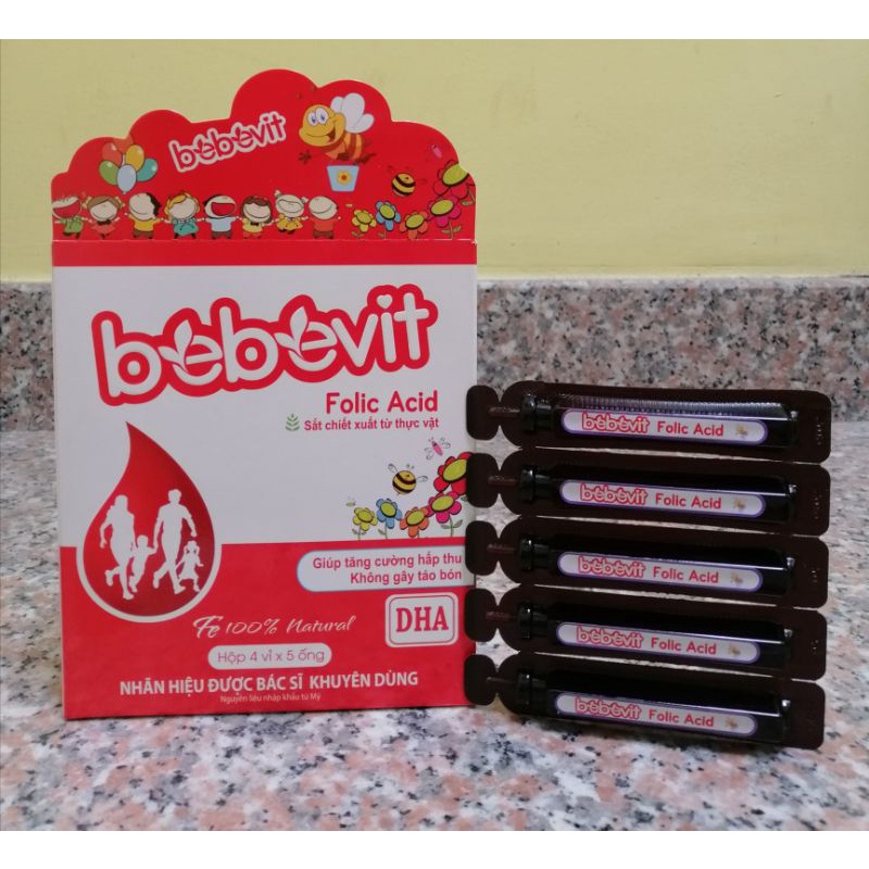 Bebevit Folic Acid bổ xung sắt và các thành phần cần thiêdt trong quá trình tạo máu