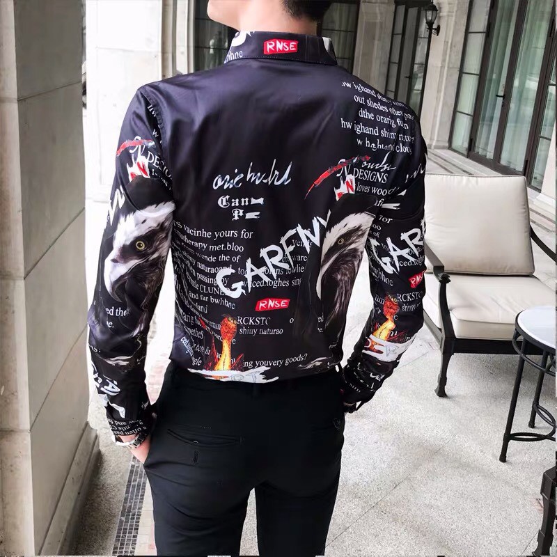 ÁO SƠ MI NAM DRAU Dài Tay Chất Lụa thái không nhăn Cao Cấp HỌA TIẾT CHIM HẠT  shop one | BigBuy360 - bigbuy360.vn