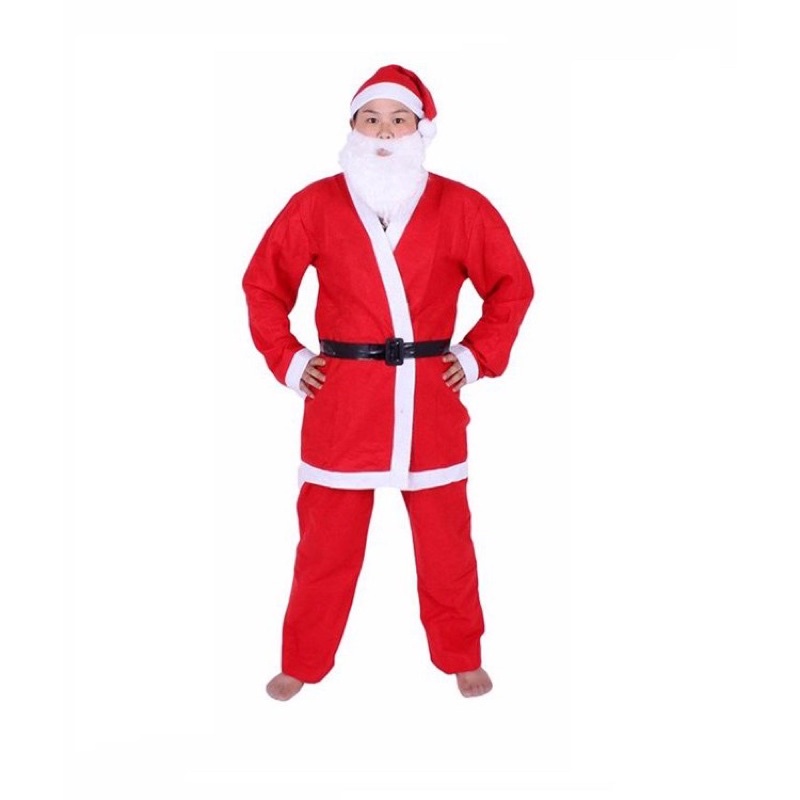 Bộ quần áo ông già Noel người lớn chất nhung 5 -7 món