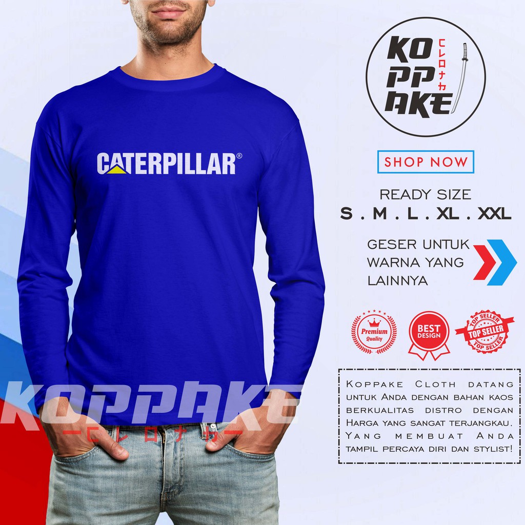 Áo Thun Tay Dài In Logo Caterpillar Độc Đáo Cá Tính