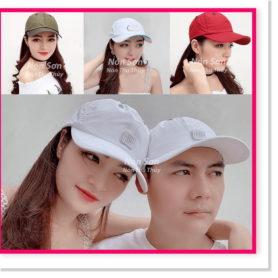 Mũ Lưỡi Trai Nón Sơn Logo Vuông Vải Dù Đen Viền Đen Chính Hãng Hàng Chuẩn Tem 7 Màu Thời Trang Cao Cấp Mới 2023