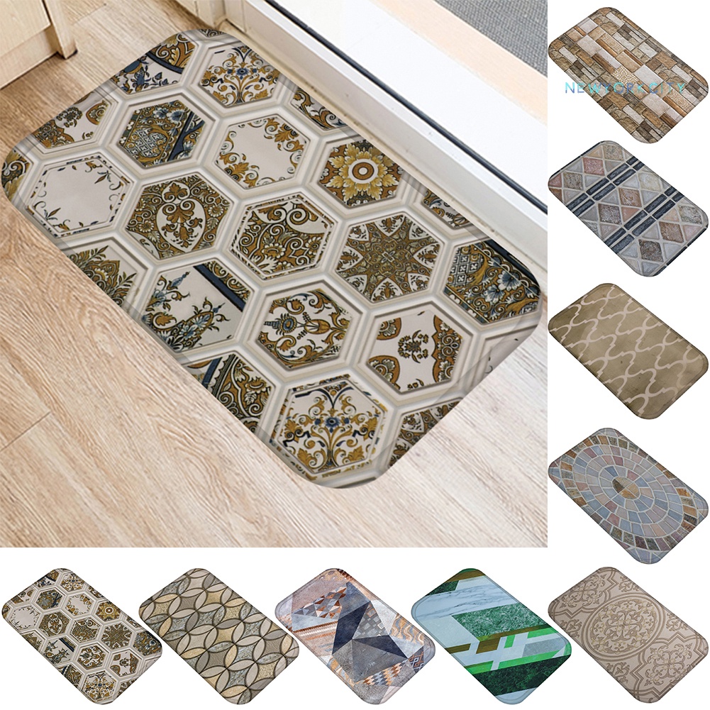 Thảm lót cửa chùi chân Chống Trượt Họa Tiết Hình Học