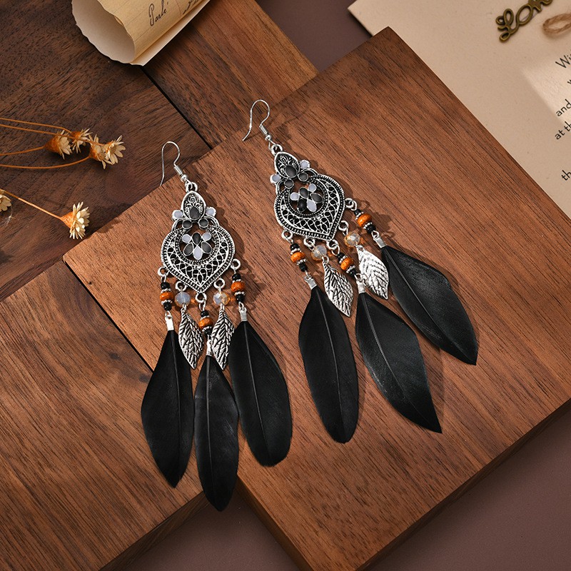 [New] Khuyên tai lông vũ phong cách bohemian hottrend đi du lịch hè 2021