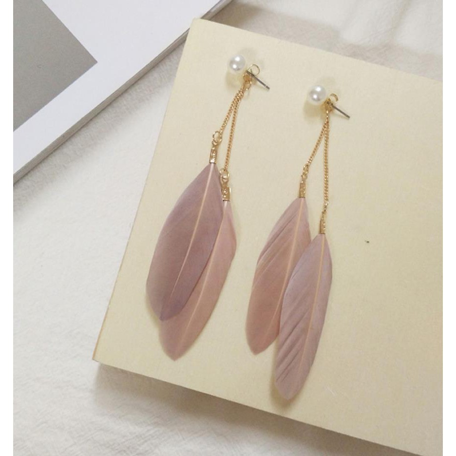 Earings-D079 Bông tai lông vũ