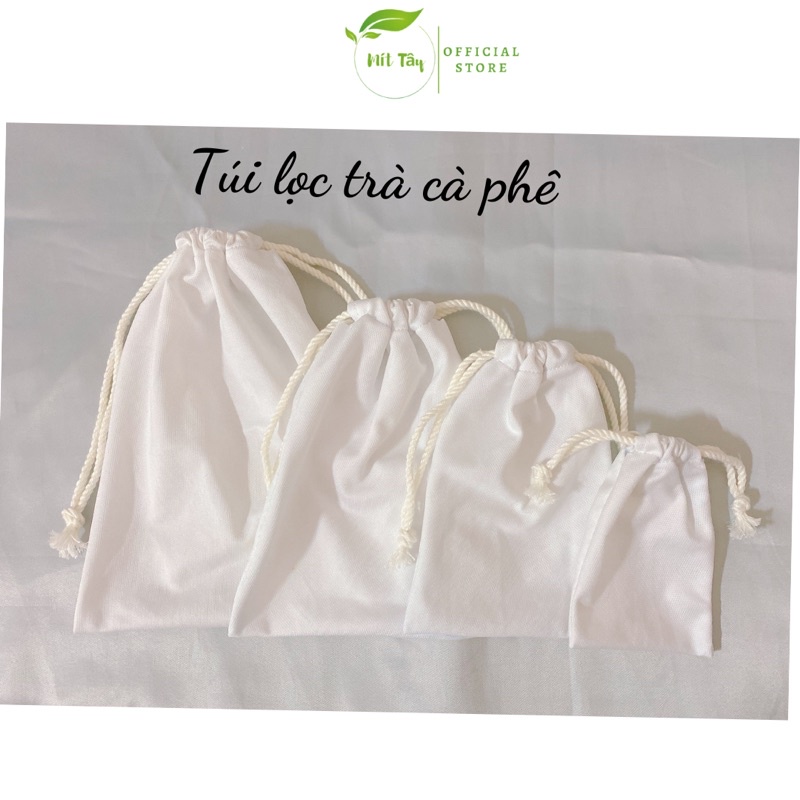 Túi Cotton Dây Rút Hai Đầu Chuyên Lọc Trà, Cà Phê, Sữa Chua Hy Lạp, Nấm Sữa Kefir, Sữa Đậu Nành Túi Lọc Đa Năng Dày Mịn