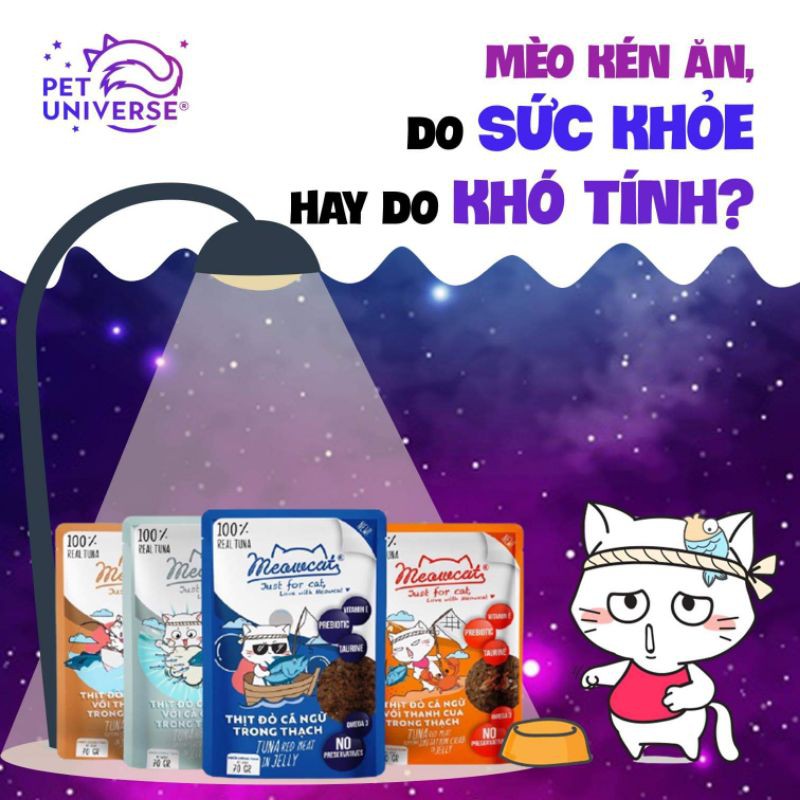 70g pate Meowcat Dành cho mèo trên 6 tháng tuổi,Với 4 hương vị.